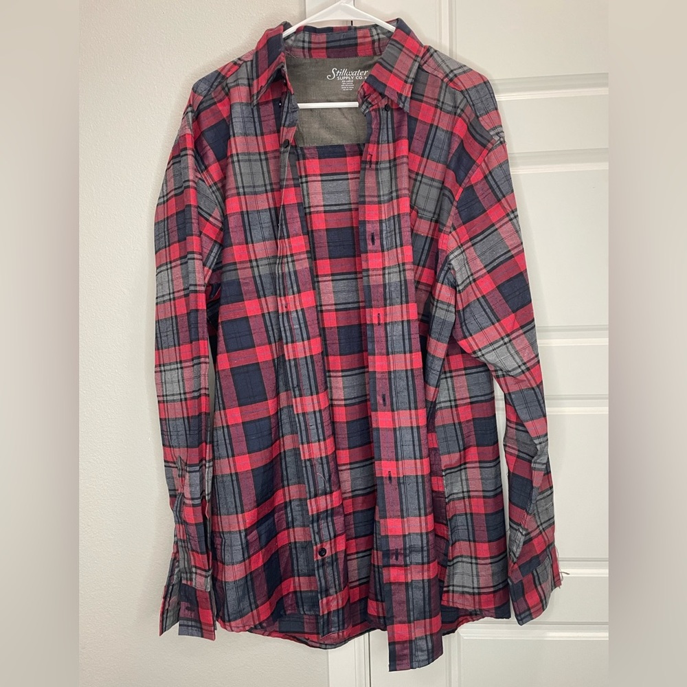 Stillwater Supply Co. red mens flannel
